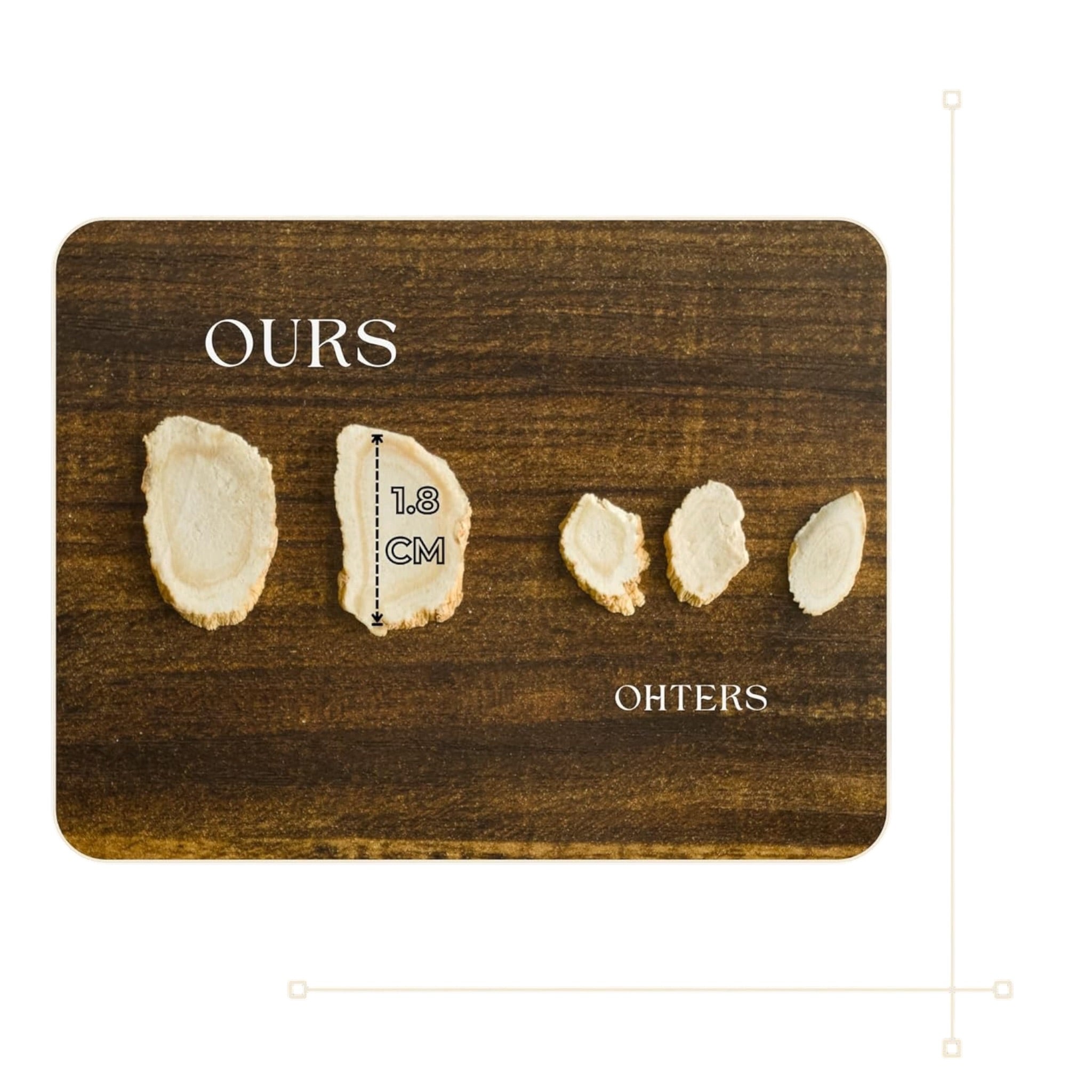Hand-selected A Grade American Ginseng Slice Medium Size (4 Oz. Box)
