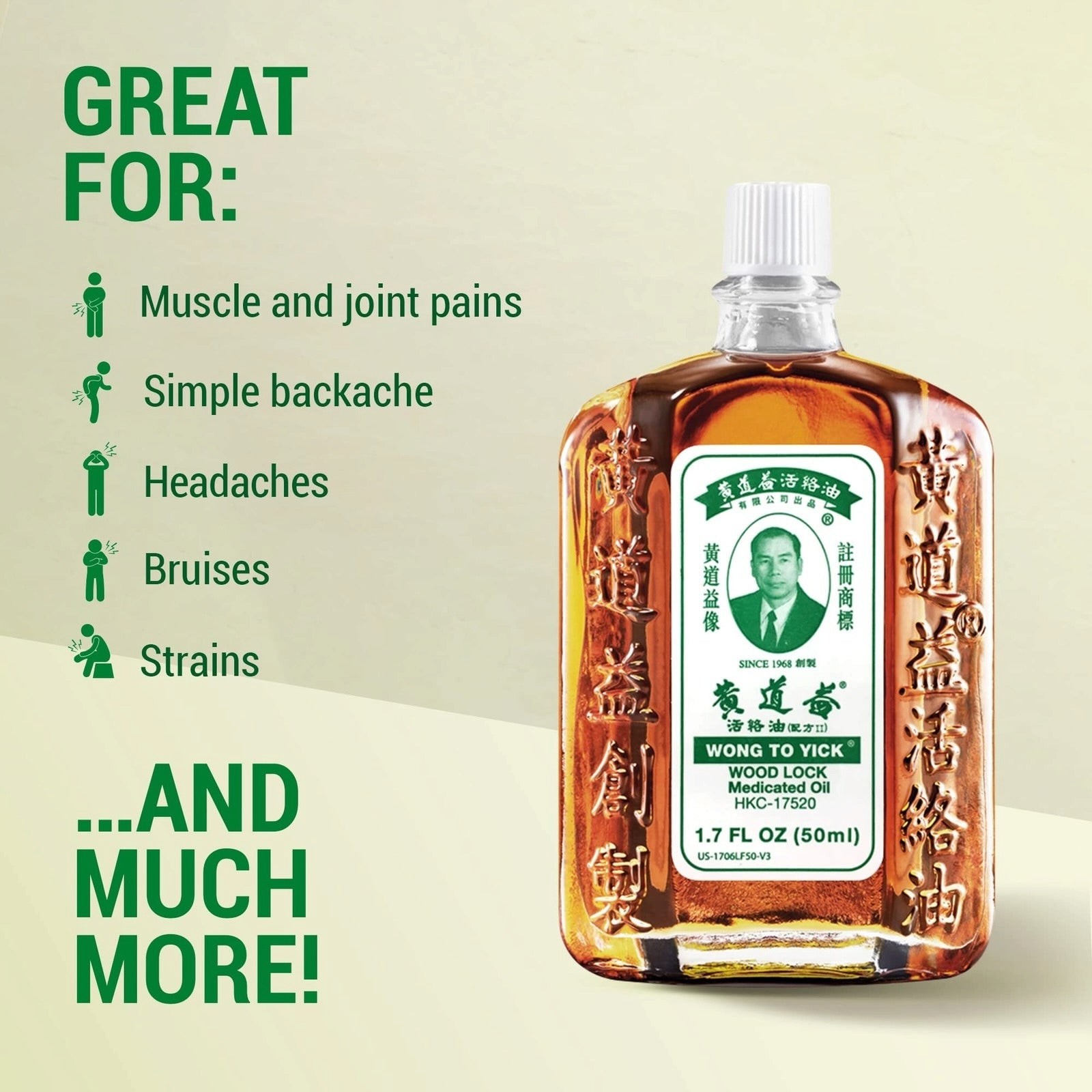 12x  Pack of Wong to Yick Wood Lock Medicated Oil 黃道益活絡油