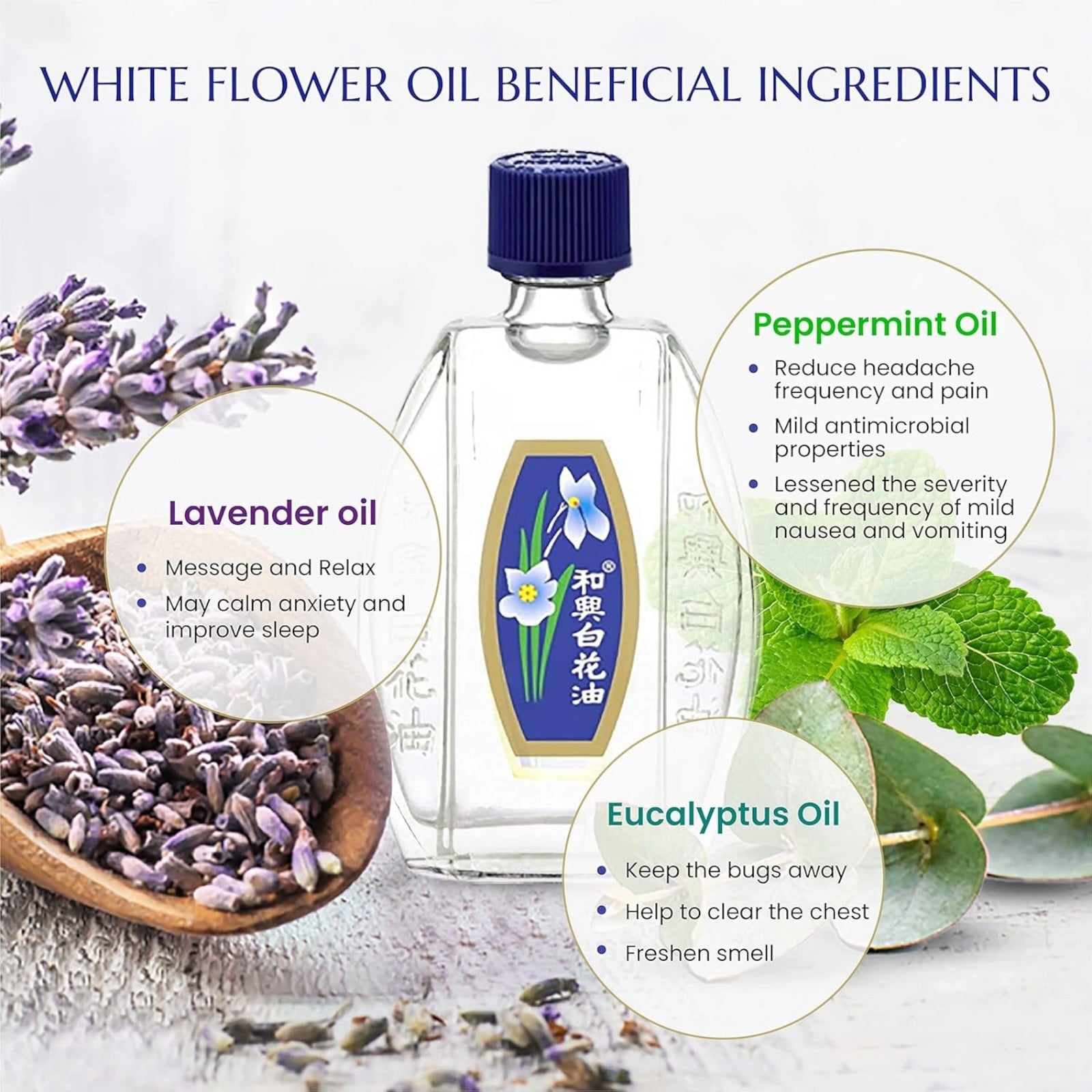 White Flower External Analgesic Balm Oil Pain Relief 20mL(Pack of 1)