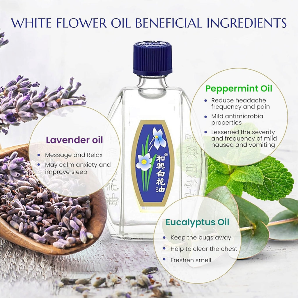 White Flower External Analgesic Balm Oil Pain Relief 20mL(Pack of 12)