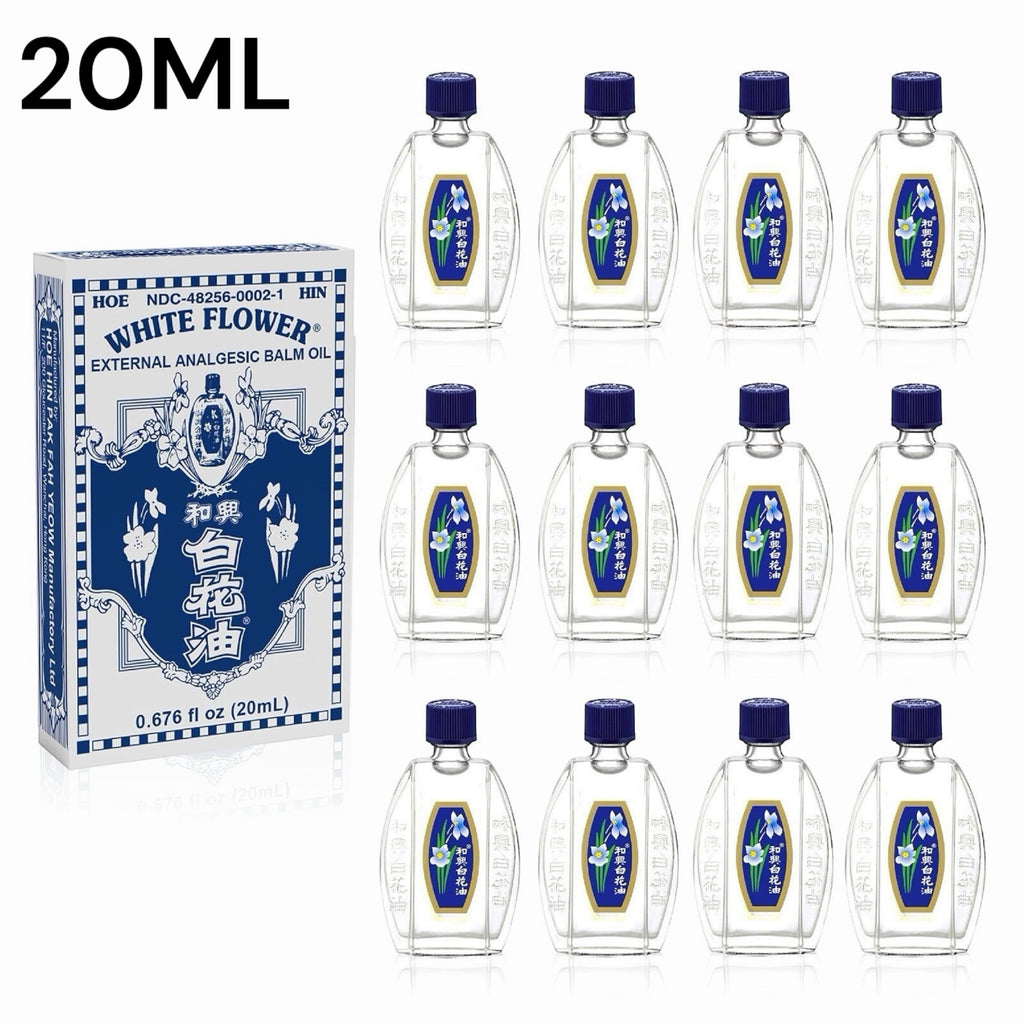 White Flower External Analgesic Balm Oil Pain Relief 20mL(Pack of 12)