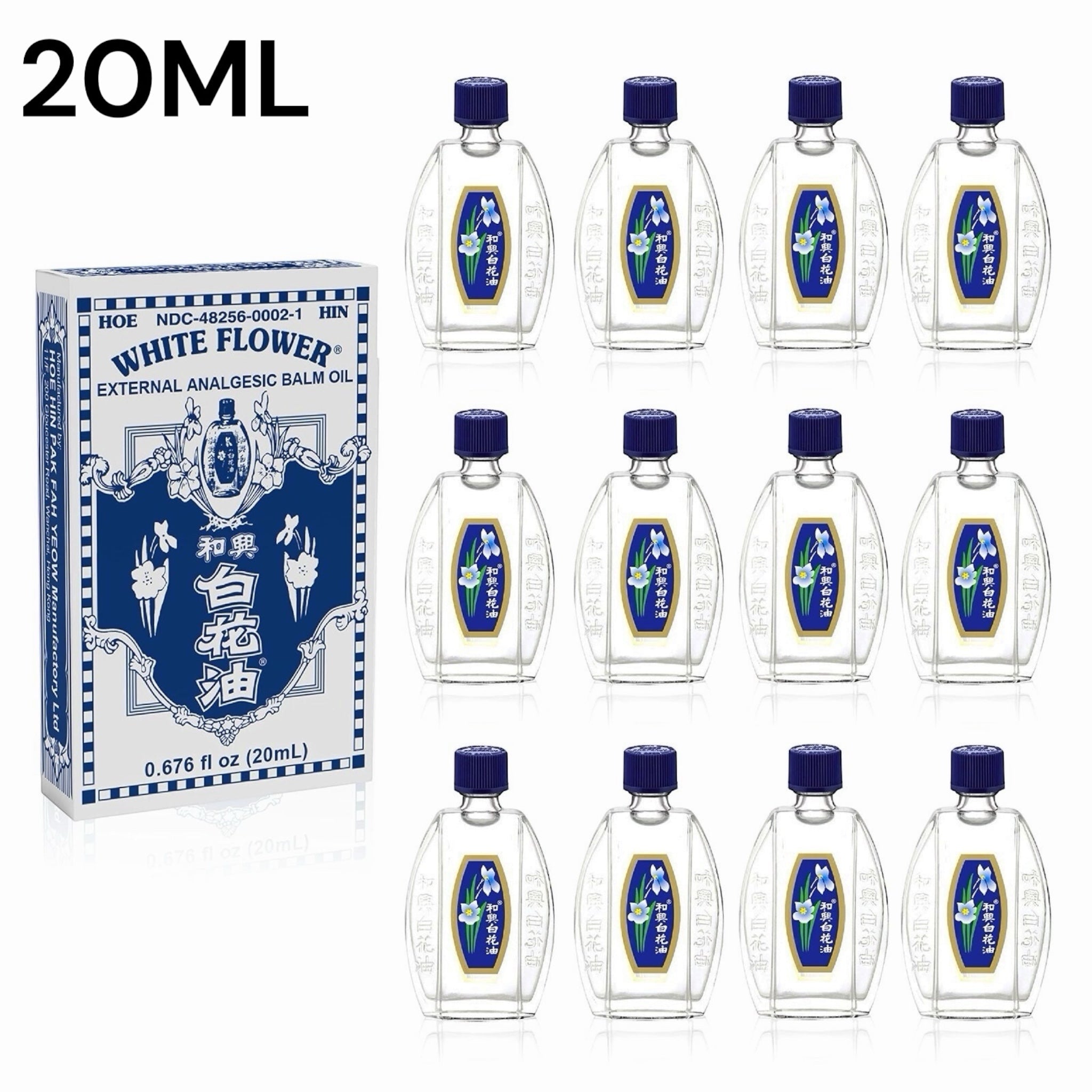 White Flower External Analgesic Balm Oil Pain Relief 20mL(Pack of 12)