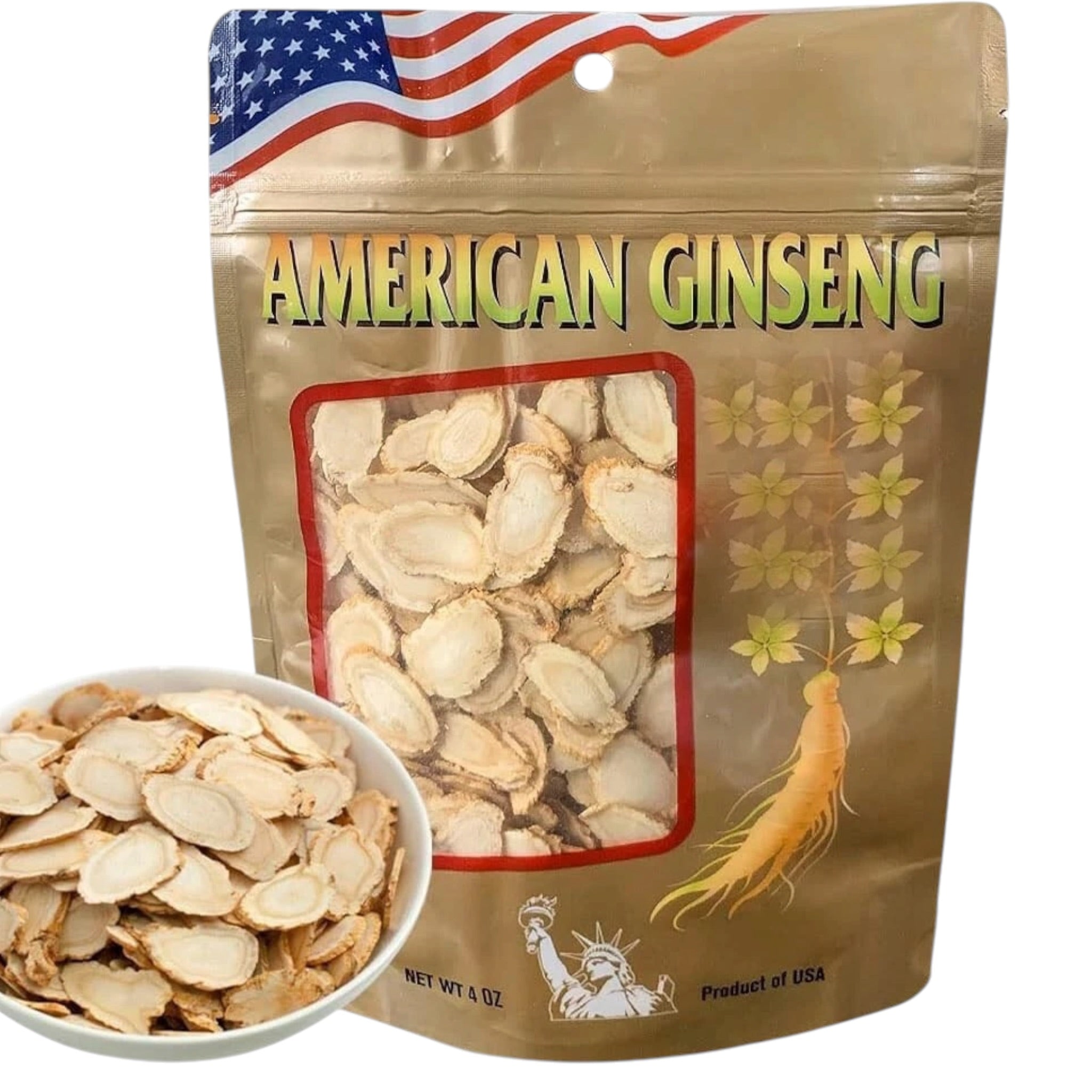 100% Hand Selected American Ginseng Slice Root Ginseng Slice 美国花旗参片